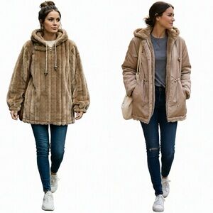 Vintage Reversible Komitor‎ Silk On One Side Fur On The Other Jacket Size Medium